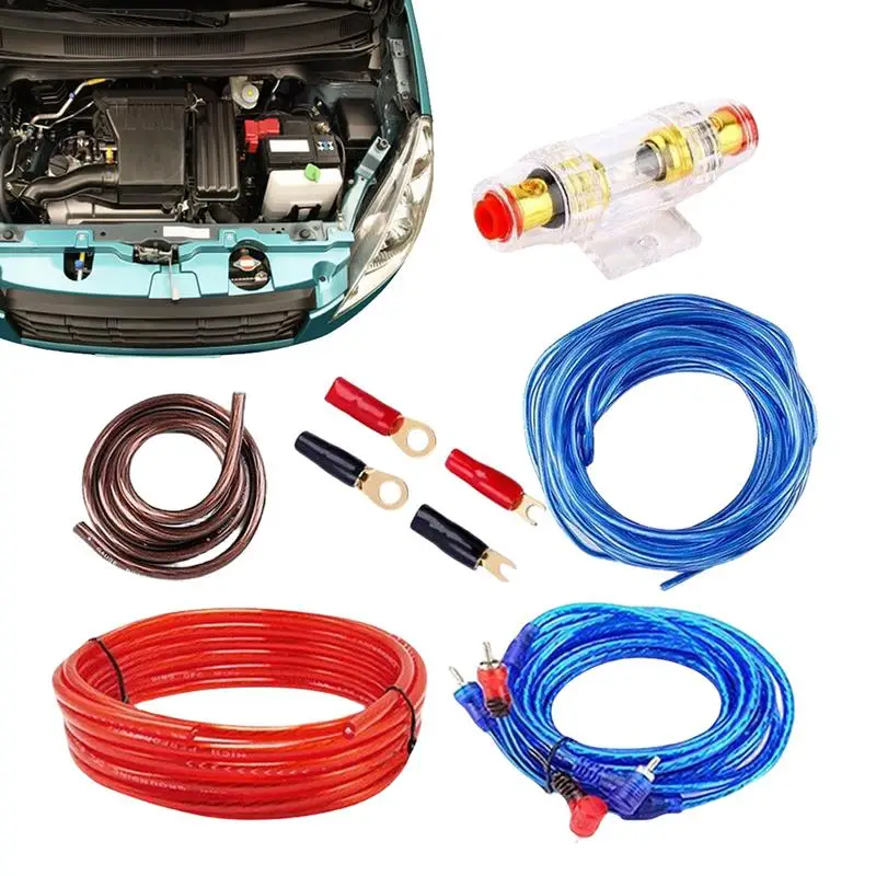 Cable Amplifier Install Wiring Kit 1500W High-Performance Car Audio Wiring Set Comprehensive Amplifier Wiring Kit Subwoofer