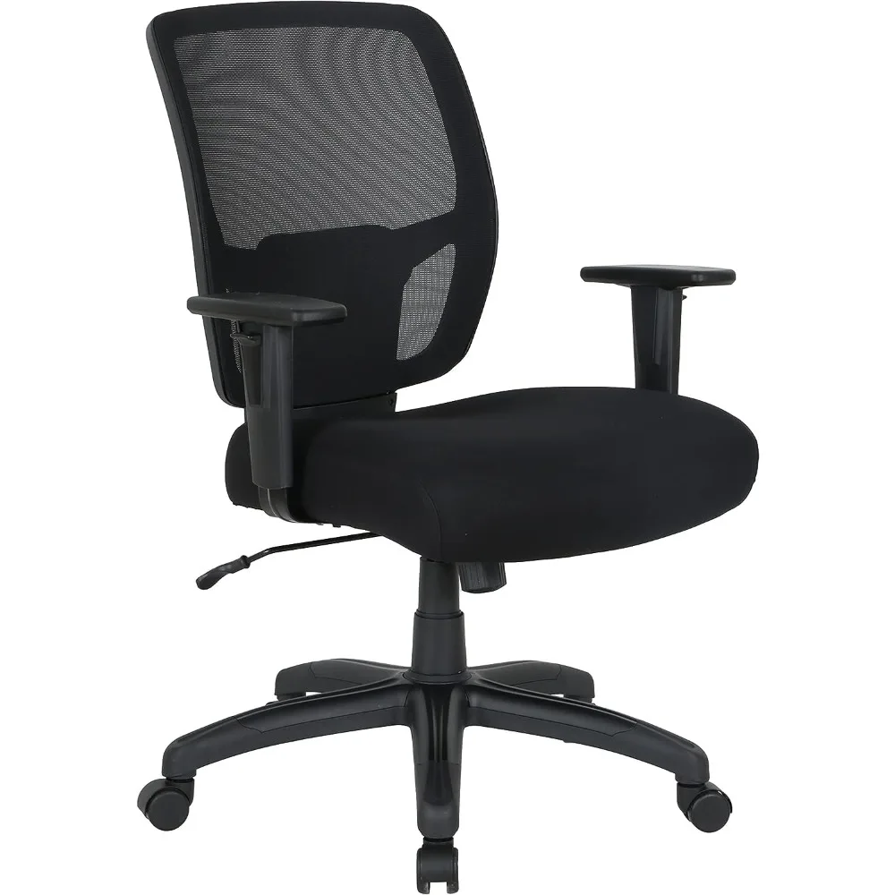 Big and Tall Mesh Office Chair, Adjustable Arms and Lumbar Support, 400lbs Capacity, Black