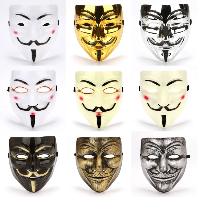 

Movie Cosplay V for Hacker Mask Anonymous Guy Fawkes Halloween Christmas Party Gift for Adult Kids Film Theme Mask