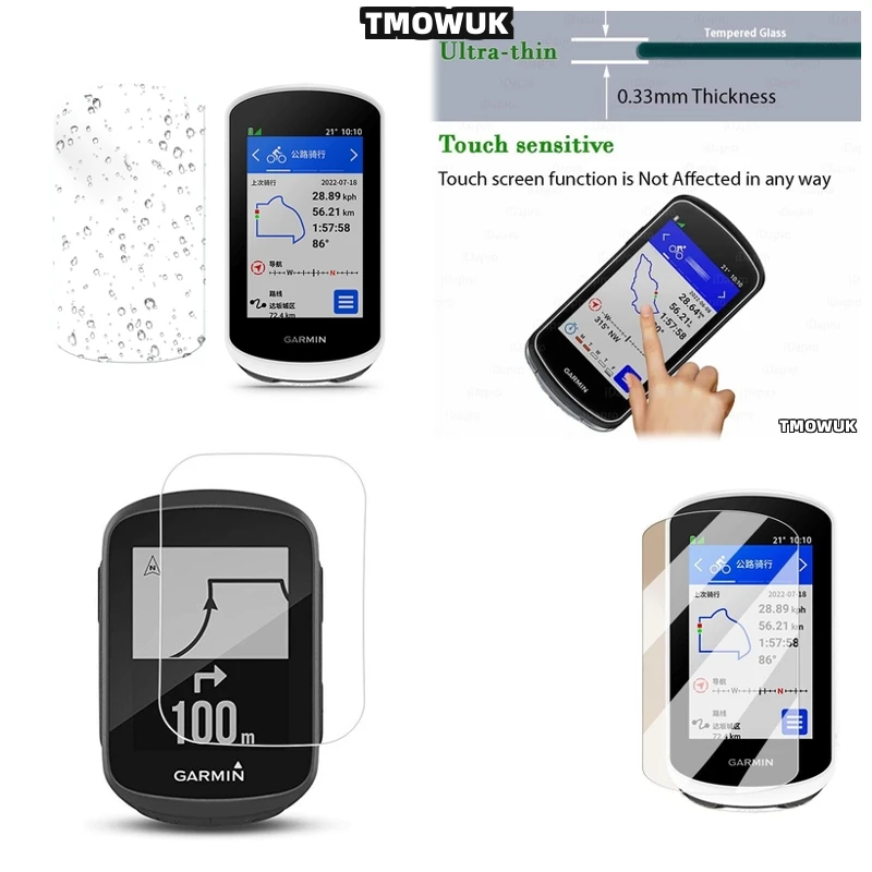 

For Garmin 1030 Plus 1040 Edge 520 820 530 1040 540 840 130 Explore2 - Bubble - Free Tempered Glass Screen Protector For Cycling