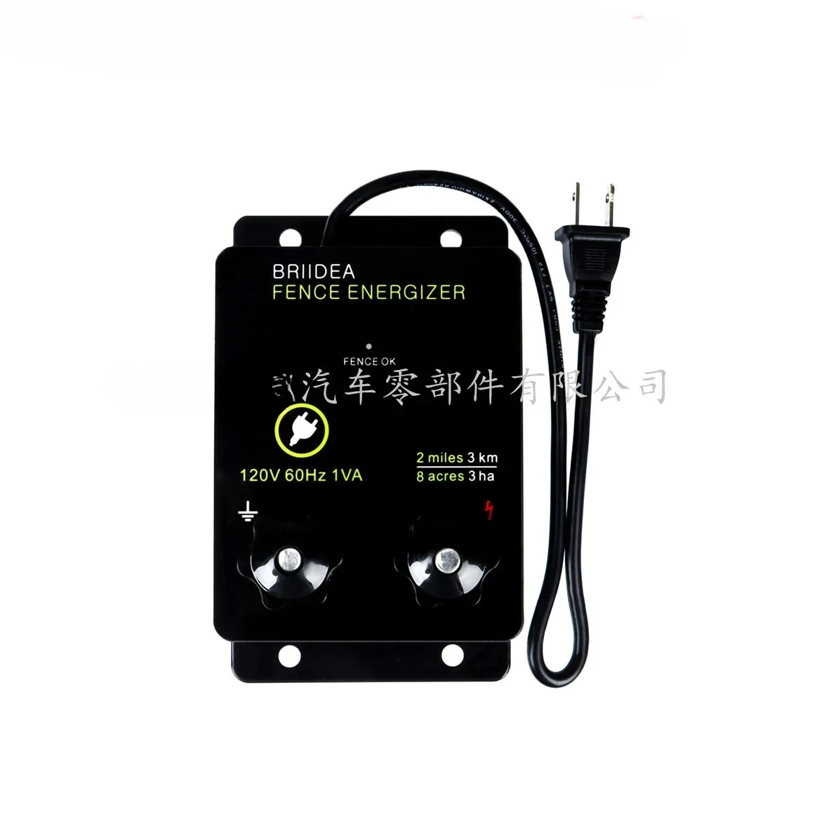 

Electric fence protects against wildlife intrusion on 8 acres Output voltage 5000 V 0.1 J