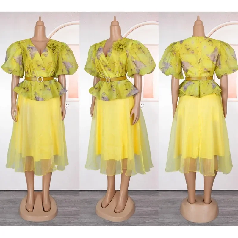 

African Clothes Plus Size For Women Elegant Dresses Party Wedding Dress Daily Ankara Dress Holiday Wear Summer