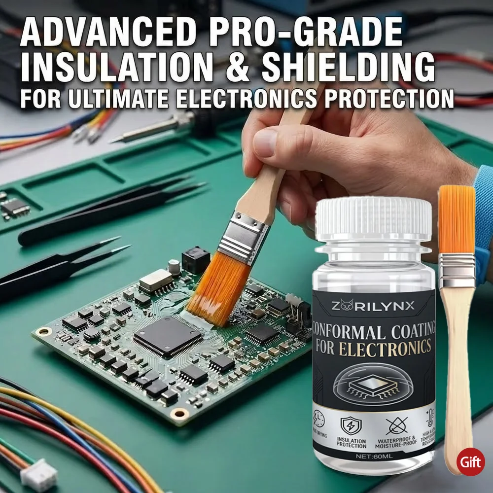 60ml Conformal Coating for Electronics, Clear PCB Circuit Board Protection Varnish, Waterproof Insulation Sealant ZORILYNX