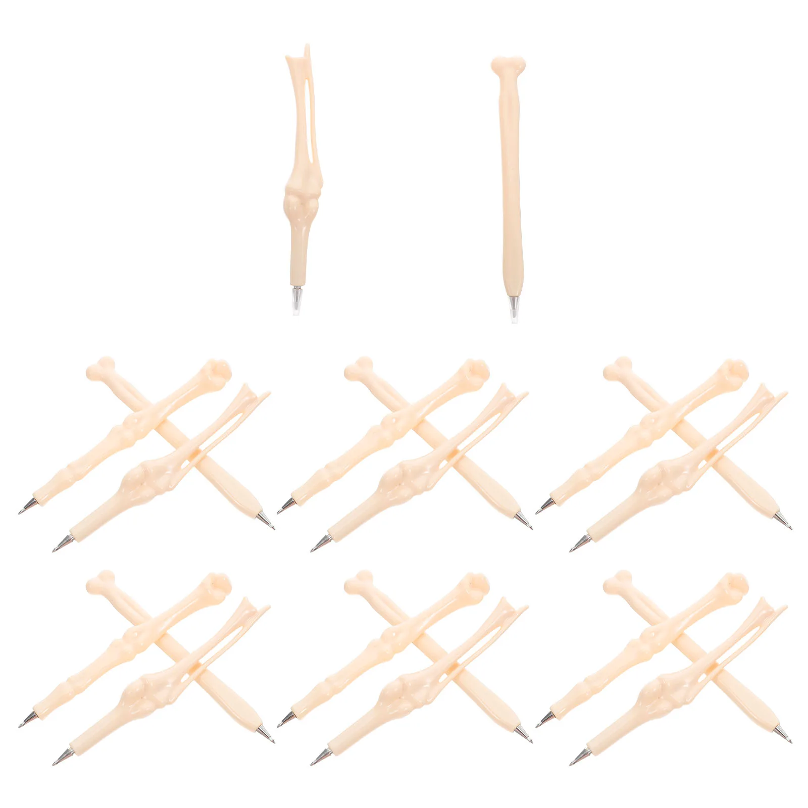 

20Pcs Bone Style Ballpoint Pens Blue Ink Plastic Solid Rod Design Creative Bone Ballpoint Pens for Healthcare Workers