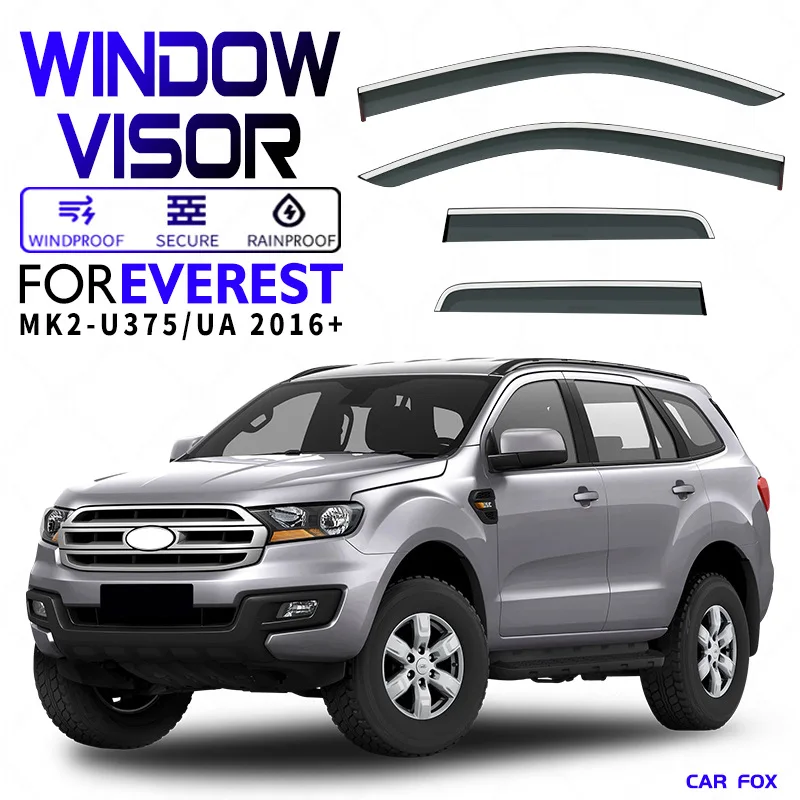 

Для FORD EVEREST 2016-2022: Дефлекторы окон, навесы-козырьки, защита от дождя и солнца для боковых окон, автоаксессуары