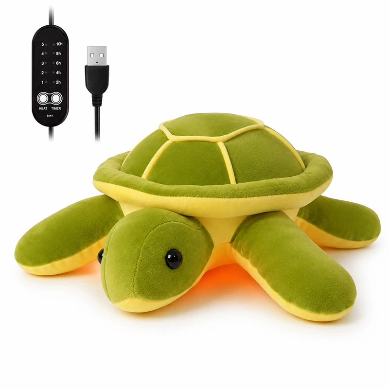 Turtle Heating Pillow Portable Electric Heat Pad USB Powered Cute Stuffed Animals for Women Wife Funny Birthday Easter Christmas
