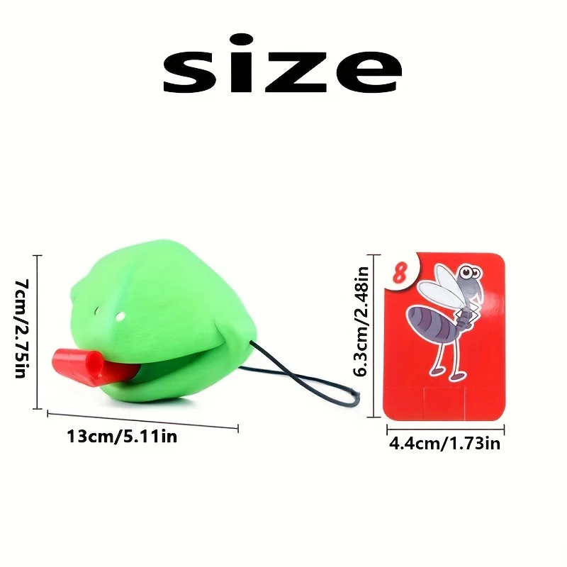 4pcs Frog Tongue & Color-Changing Lizard Board Game, Greedy Snake Cards, Party Interactive Mini-Games, Simple and Fun