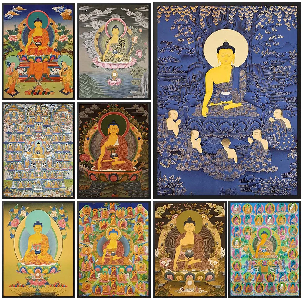 Shakyamuni Buddha Bodhisattva Buddhism Religion Prints Wall Pictures For Church Room Poster Wall Art Canvas Painting Unframed