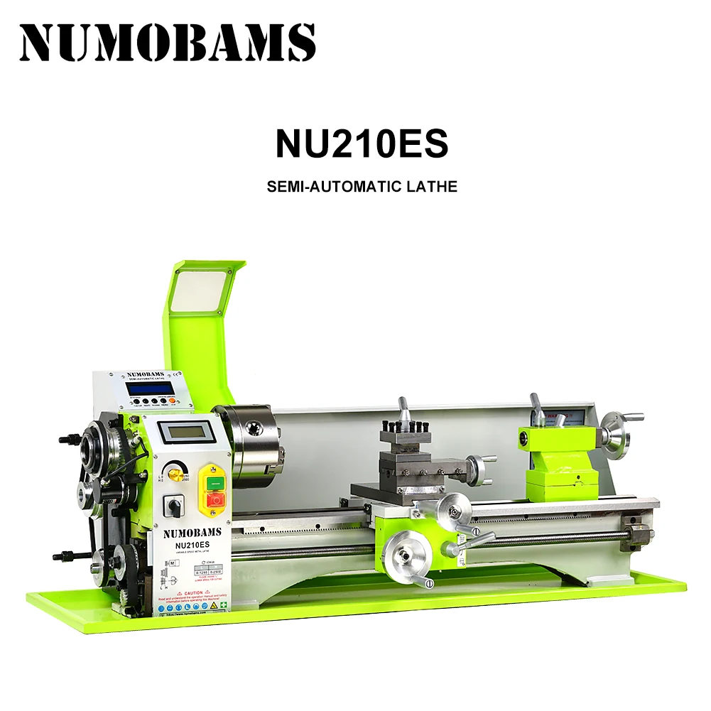 NUMOBAMS NU210x800ES 900W Rated Output Power Motor Semi-Automatic Metal Lathe