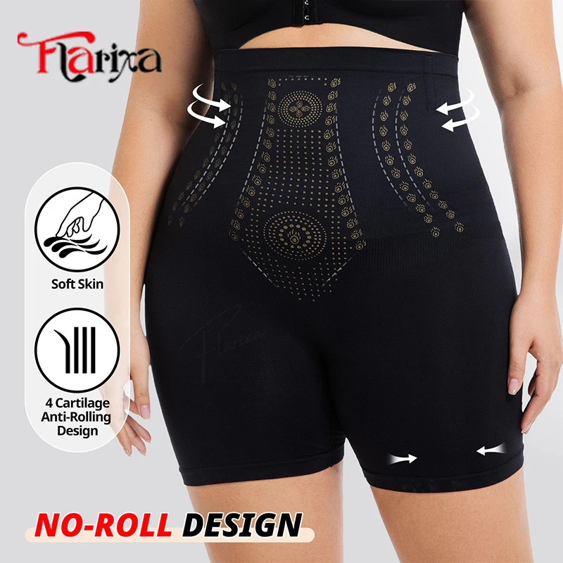 

Flarixa Plus Size High Waist Shapewear Shorts Seamless Tummy Control Panties Women Shaper Butt Lifter Thighs Slimming Lingerie