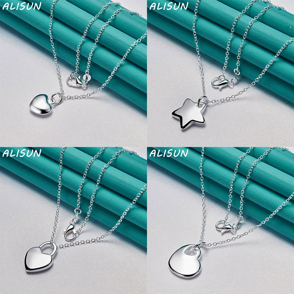 

ALISUN 40-75cm 925 Sterling Silver Design Pendant Necklace For Women Men Charm Trend Birthday Gifts Fashion Party