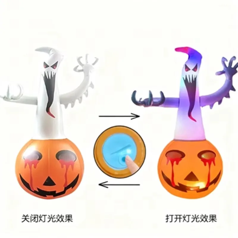 Halloween Toys Outdoor Party Decorations PVC LED Inflatable Pumpkin Ghost Air Model Halloween Night Decoration