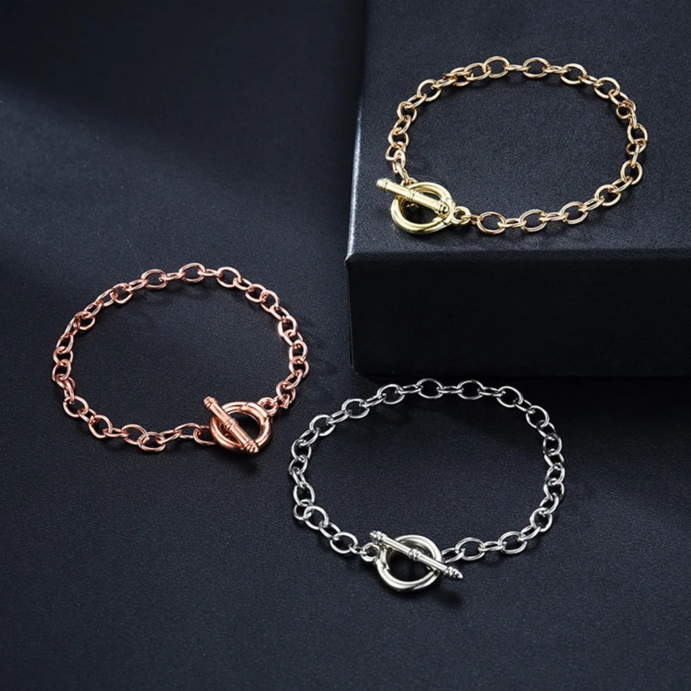 

Bracelets O-shaped Chain Charm Link Metal Rose Gold Chains for Jewellery Making Miss