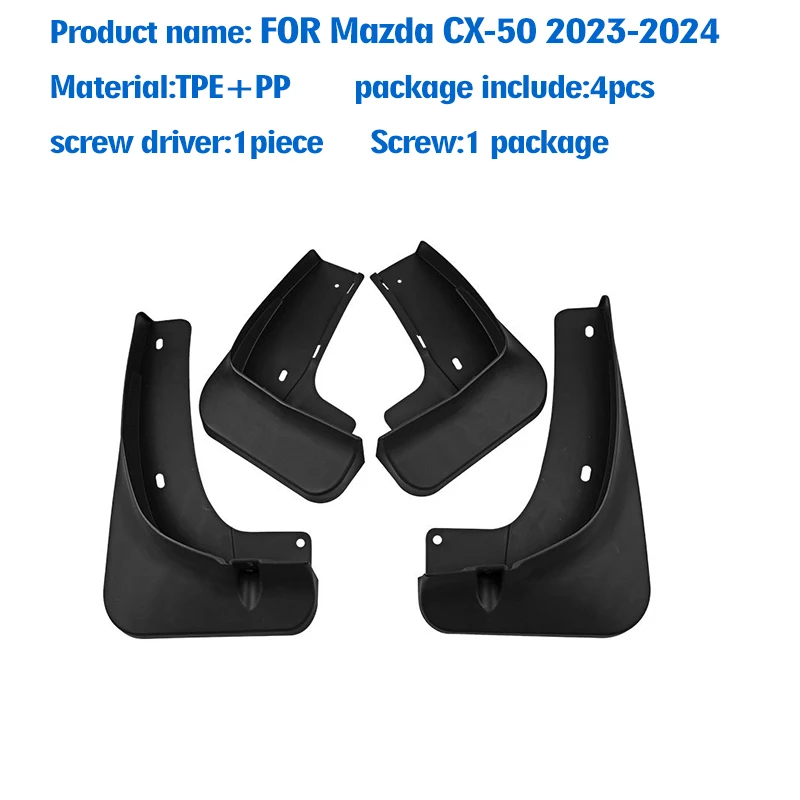 2023 2024 FOR Mazda CX-50 CX50 Mudguard Fender Mud Flaps Guard Splash Mudflaps Car Accessories Front Rear 4pcs