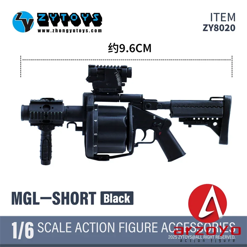 ZYTOYS ZY8020 1/6 Plastikowy Model Broni MGL-140 MGL-SHORT Model Wyrzutni Granatów Akcesoria Pasują do Figurki Żołnierza 12''