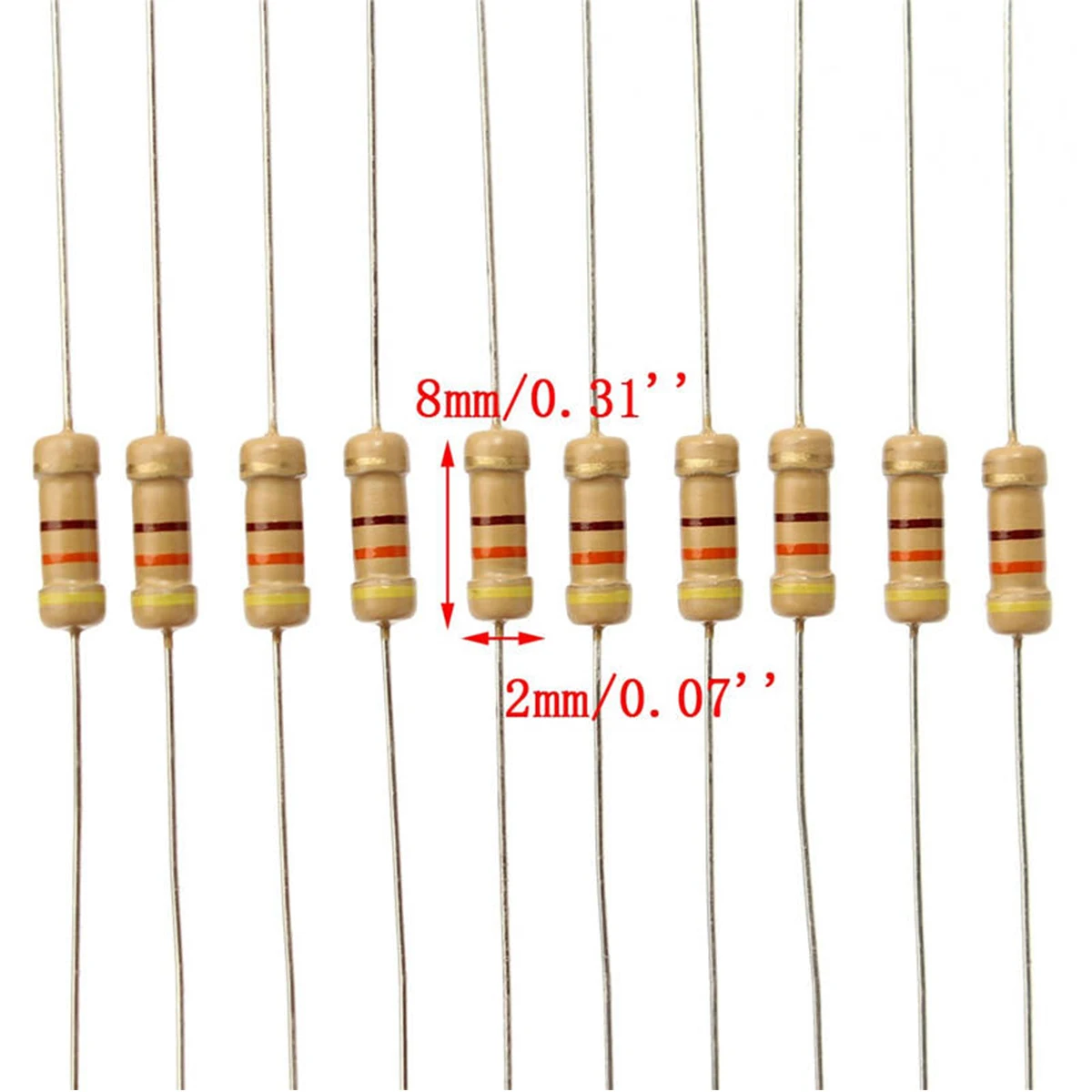 1000 pçs/lote 1/4W 0.25W Kit de Sortimento de Resistor de Filme de Carbono 2.2 ohm -2.2 M ohm Resistores Sortimento Kit de Filme de Carbono amostras