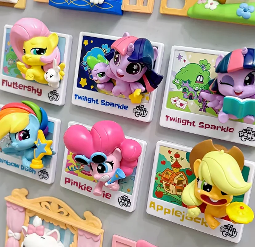 

KUYOU My Little Pony 3D Милая фигурка в стиле Q, коллекционная коробка-сюрприз, 3D фоторамка, декор, подарок для девочек, магнит на холодильник
