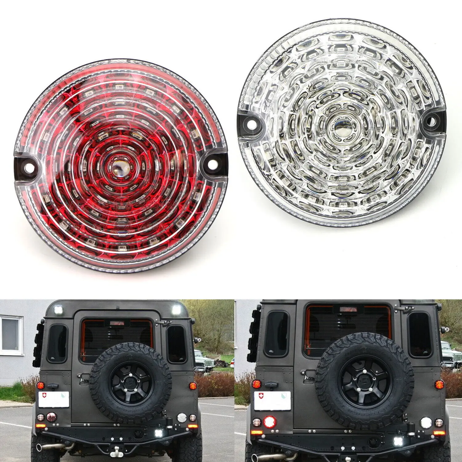 

2pcs LED Rear Fog Reverse Light Assembly For Land Rover 90/110 1983-1990 Defender 1990-2016