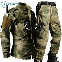 Tactical Uniform Hunting Wear-resisting Combat ACU German Camo Green CP Training Outdoor CS Team Air Gun Color Bullet Equipment