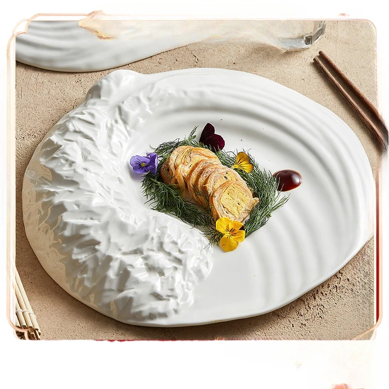 

Internet celebrity Western food plate Flat plate Special-shaped hotel high-end artistic conception dishes Cold dishes