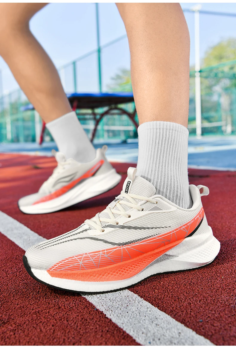Weiße Marathon-Laufschuhe für Herren, spezielle Sportschuhe, atmungsaktive Turnschuhe, gepolsterte Turnschuhe für Rennen, Joggen, Outdoor, Tennis, Sportschuhe – Detail 14