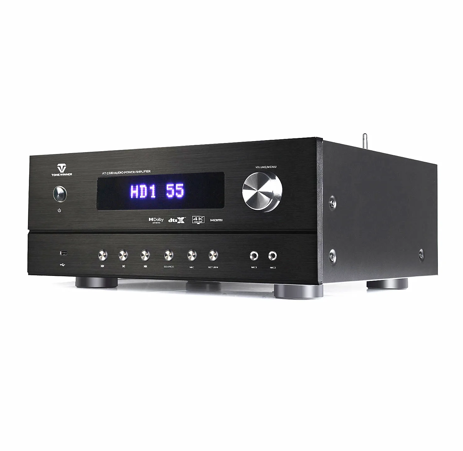 Tonewinner AT-2180 4K AV-versterker Dolby Atmos Ondersteuning ARC Bluetooth Karaoke APP Controleversterker