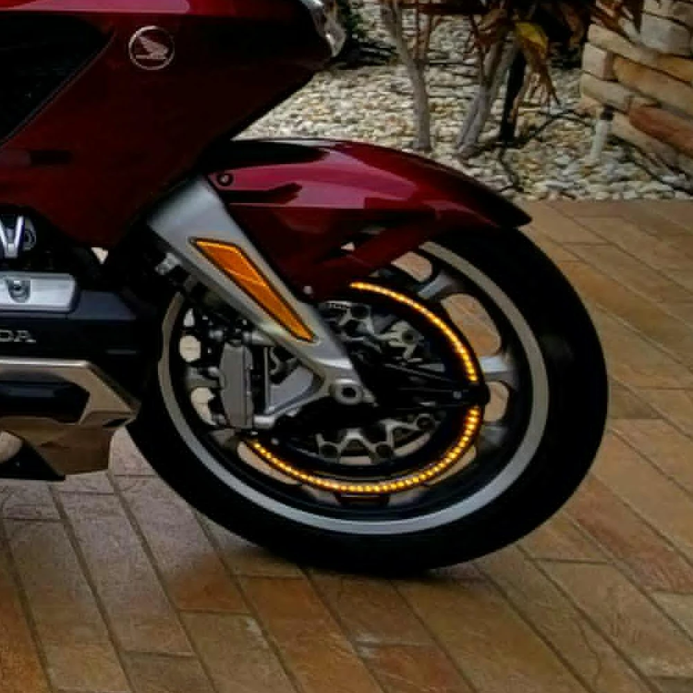 LED مضاءة الدوار يغطي الجبهة شوكة قرص فرامل أضواء الكسوة يناسب لهوندا الذهب الجناح GL1800 DCT F6B جولة GL 1800 2018-2025