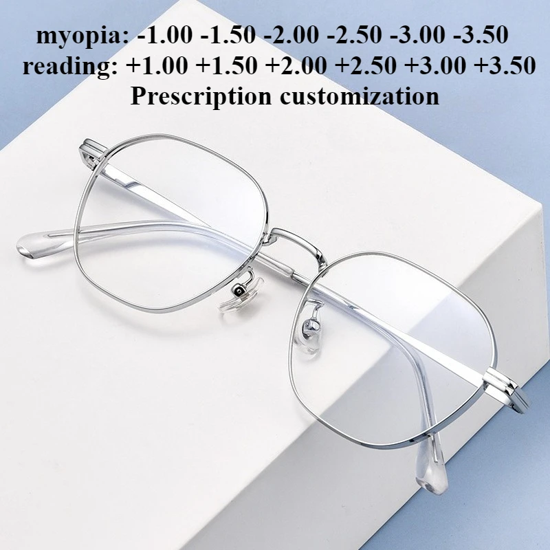51-18 إطار نظارات من التيتانيوم النقي وصفة طبية عالية لقصر النظر إطار صغير إطار من التيتانيوم نظارات قراءة تحجب الضوء الأزرق #1