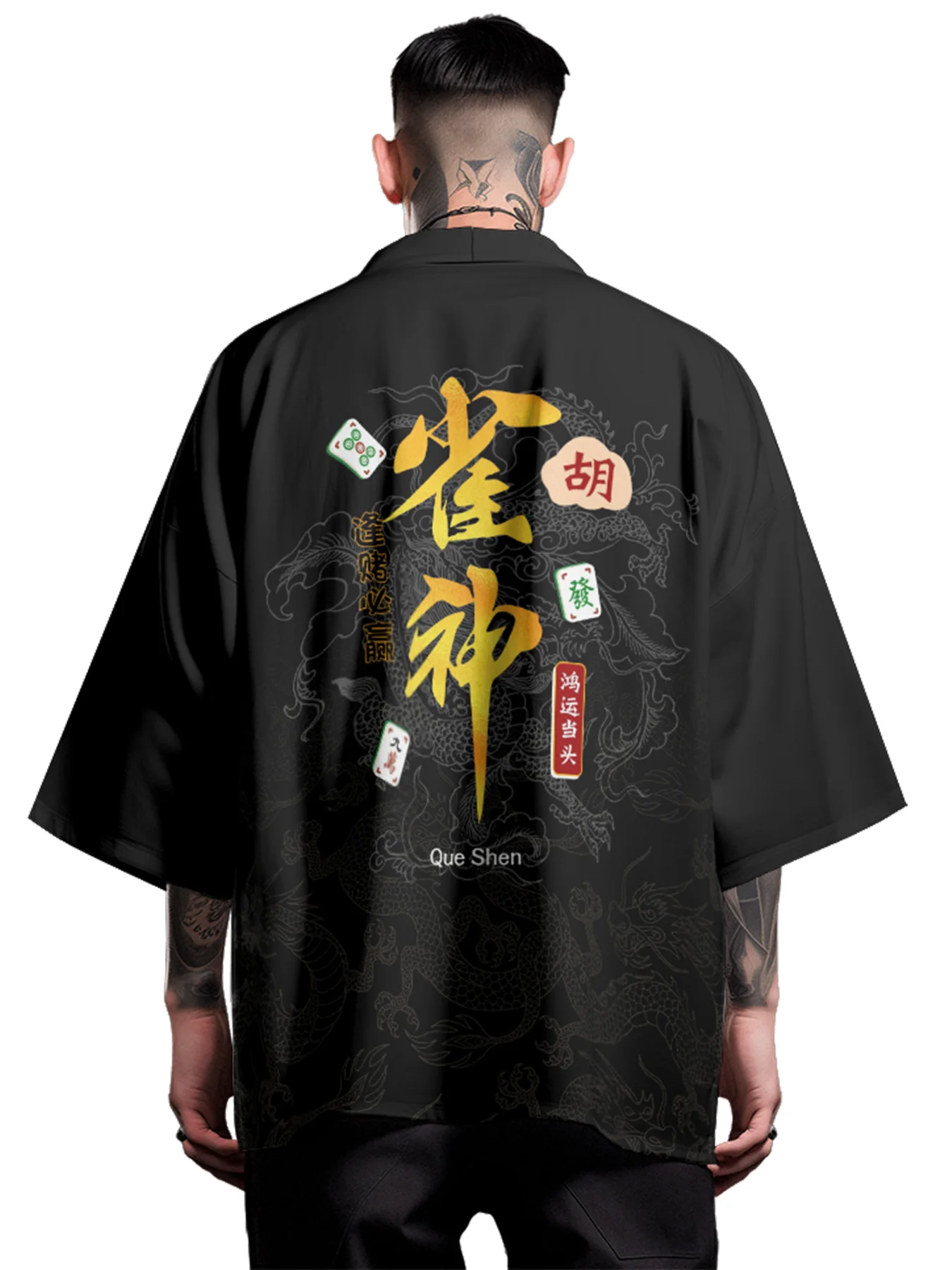 Samurai Kimono Men Lucky Letter Haori Traditional Kimono Cosplay Summer Japanese Fashion Yukata Hawaiian Shirt Robe Cardigan