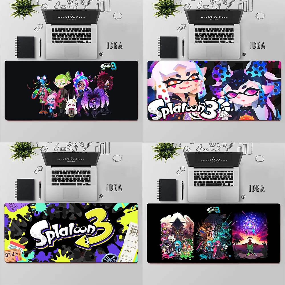 Splatoon 3 Gaming Mouse Pad Large Mouse Pad PC Gamer Computer Mouse Mat Big Mousepad Silicone Carpet Keyboard Desk Mat Mause Pad