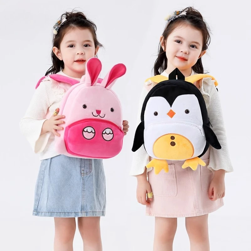 

Плюшевый рюкзак для детского сада, мальчиков и девочек, детский рюкзак с котенком, анти-потерянный милый рюкзак большой вместимости