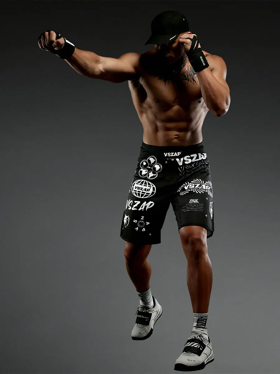 

Мужские спортивные шорты VSZAP для тренировок на открытом воздухе, быстросохнущие, длиной до колена, с буквенным принтом, многофункциональные