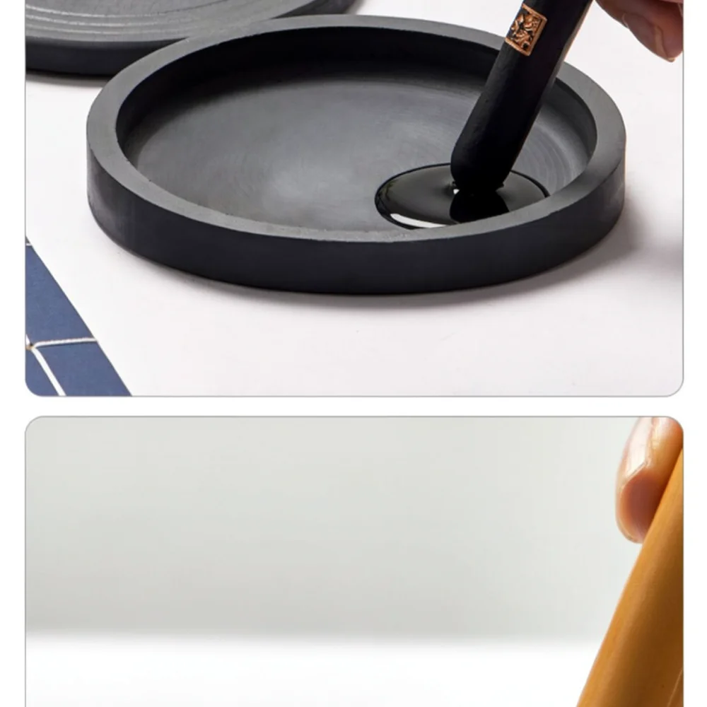 Natural Stone Inkstone With Cover Calligraphy Ink Grinding Tray For Student Artist Painting Practice Stationery Tool view 6