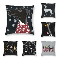 Cartoon Puppy Cushion Cover Sofa Home Decor Greyhound Square Pillow  Car    Moda