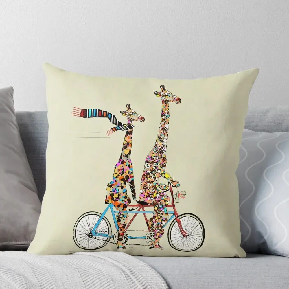 giraffes days lets tandem Throw Pillow Pillow Cover Decorative Cushion Cover Sitting Cushion Pillow