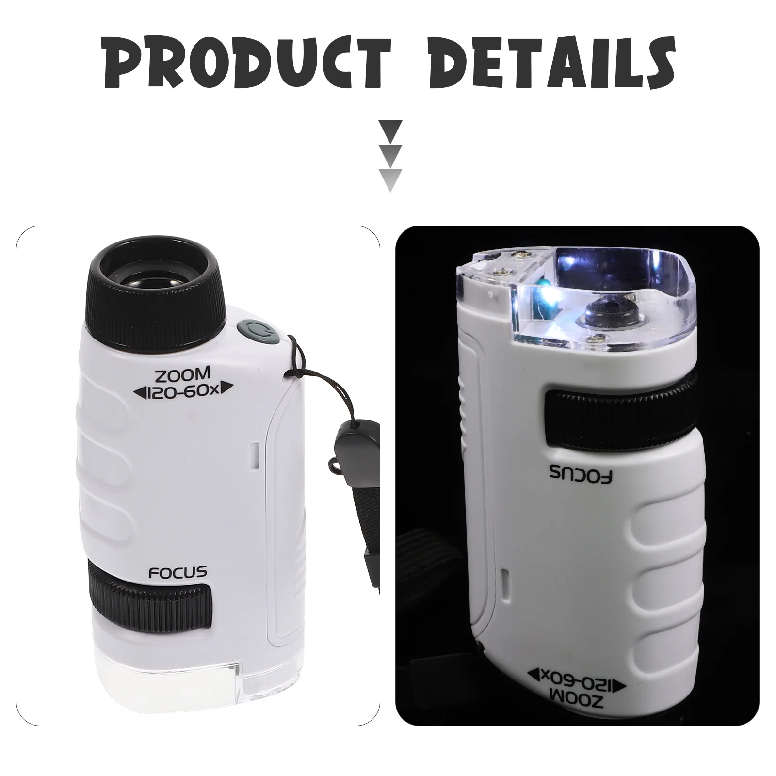 กล้องจุลทรรศน์แบบตาเดียวแบบพกพา ABS สำหรับการศึกษาชีววิทยา สำหรับนักเรียนในห้องปฏิบัติการวิทยาศาสตร์