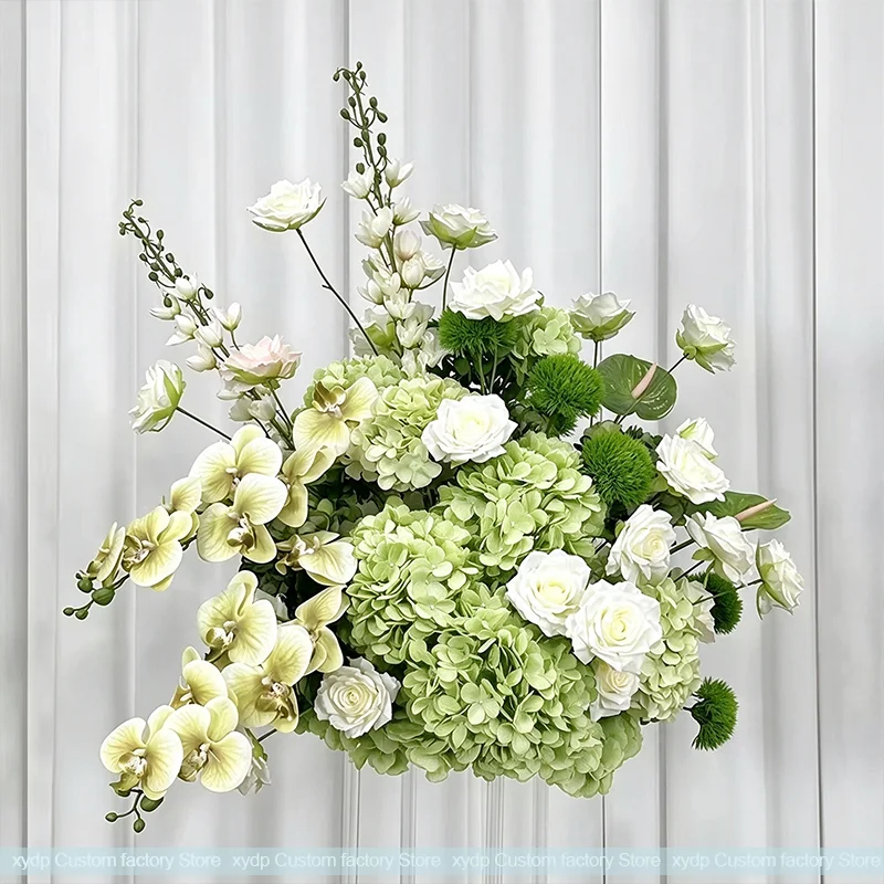 Künstliche Rosa-Weiße Rosen-Blumenkugel Hochzeitstisch-Mittelstücke Hortensien-Blumenarrangement Party-Bankett-Desserttisch-Dekoration – Detail 8