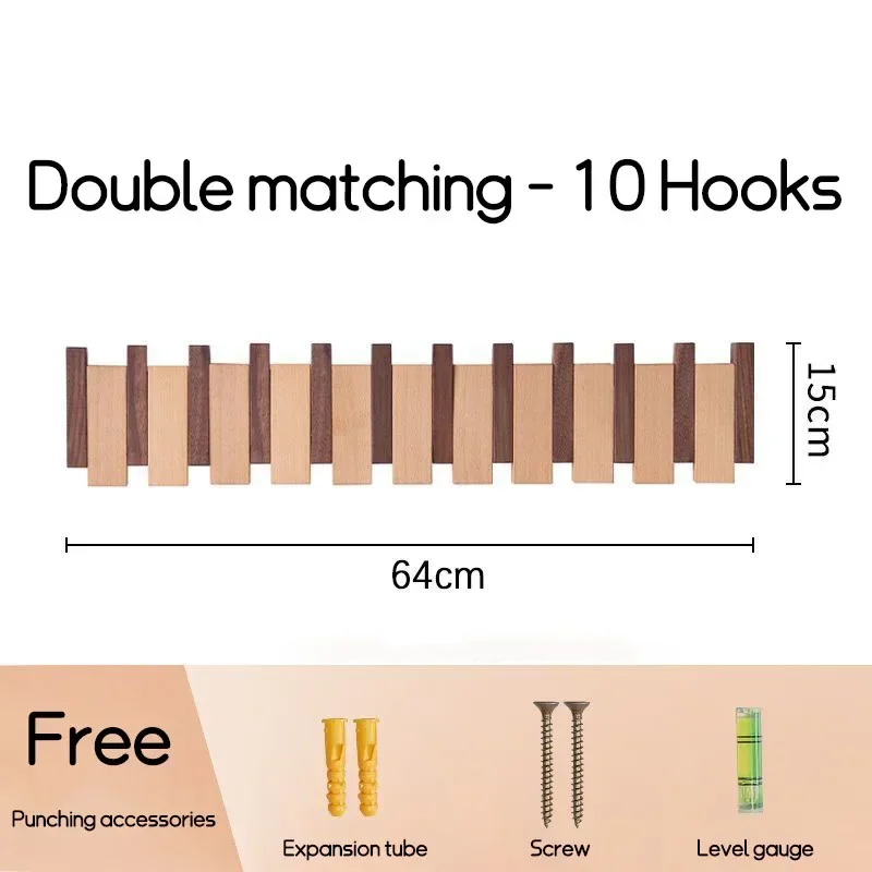 Wandmontage Zwarte Walnoot Kapstok Massief Houten Kledinghaak Dropshipping Ingangsdeur Hanger Kapstok Home Decor Ds Meubels