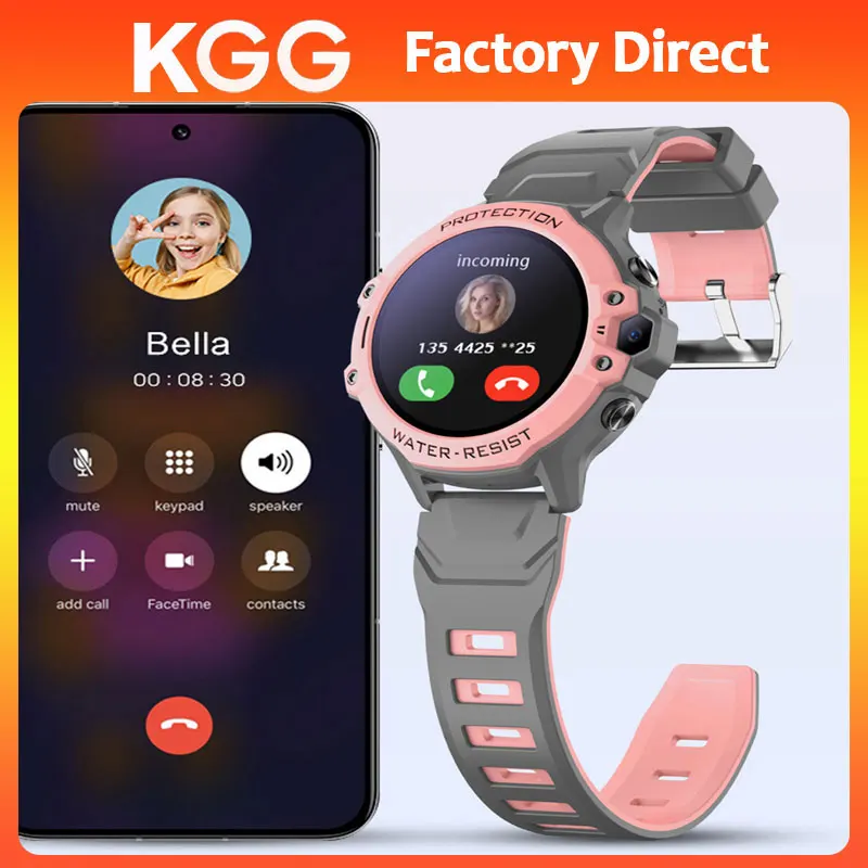 4G Smart Phone Watch Kids GPS LBS WIFI Location SOS Video Call Remote Monitor IP67 Waterproof  Clock Alarm Chrismas Gifts