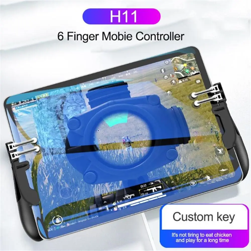 Six-Finger Operating Adjustable Mobile Gaming PUBG Game Android IOS Phone Gamepads Controller for Tablet Joystick