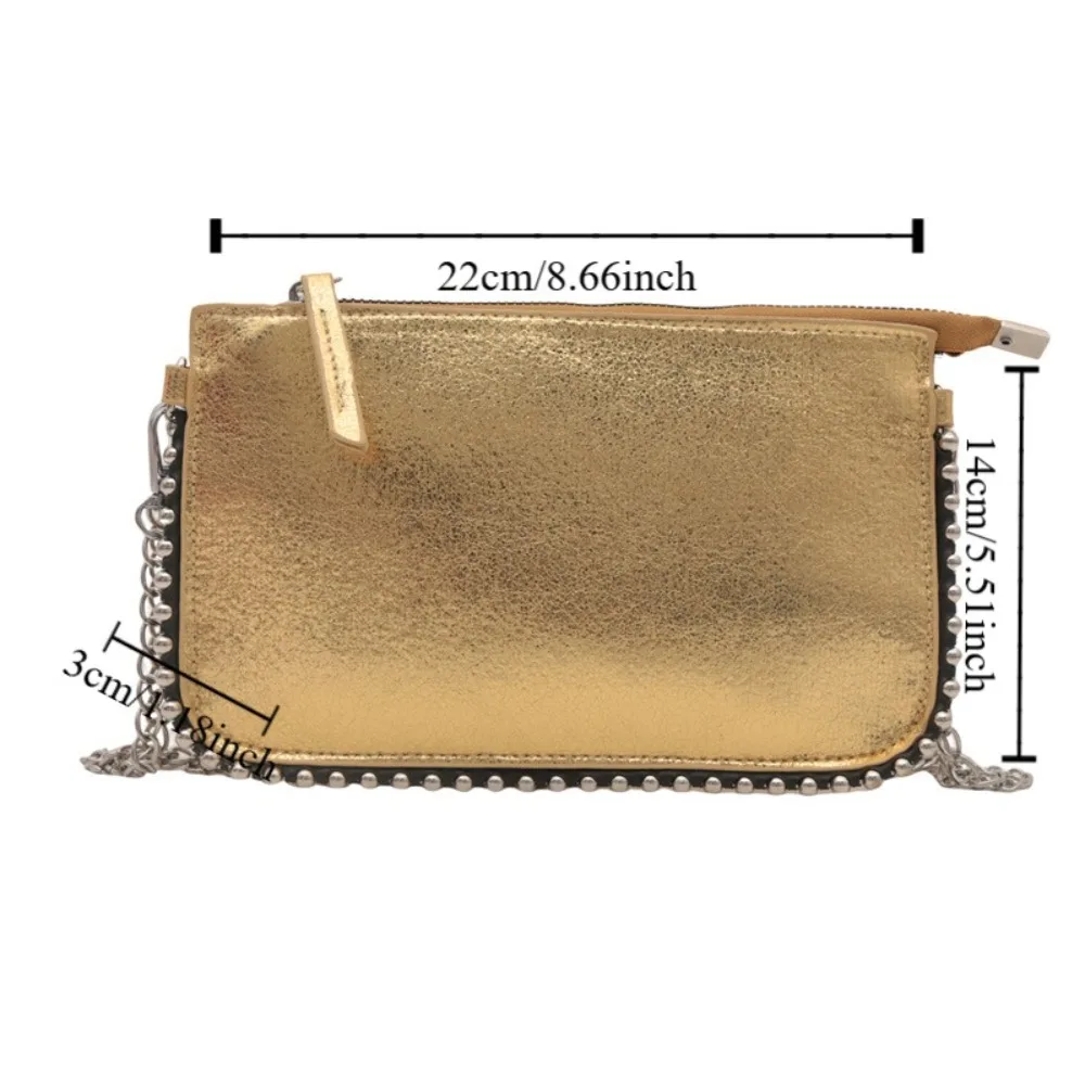 العصرية بو الجلود تحت الإبط حمل حقيبة الكورية نمط مربع خمر حقيبة كتف برشام ملون حقيبة يد فاخرة التسوق #6