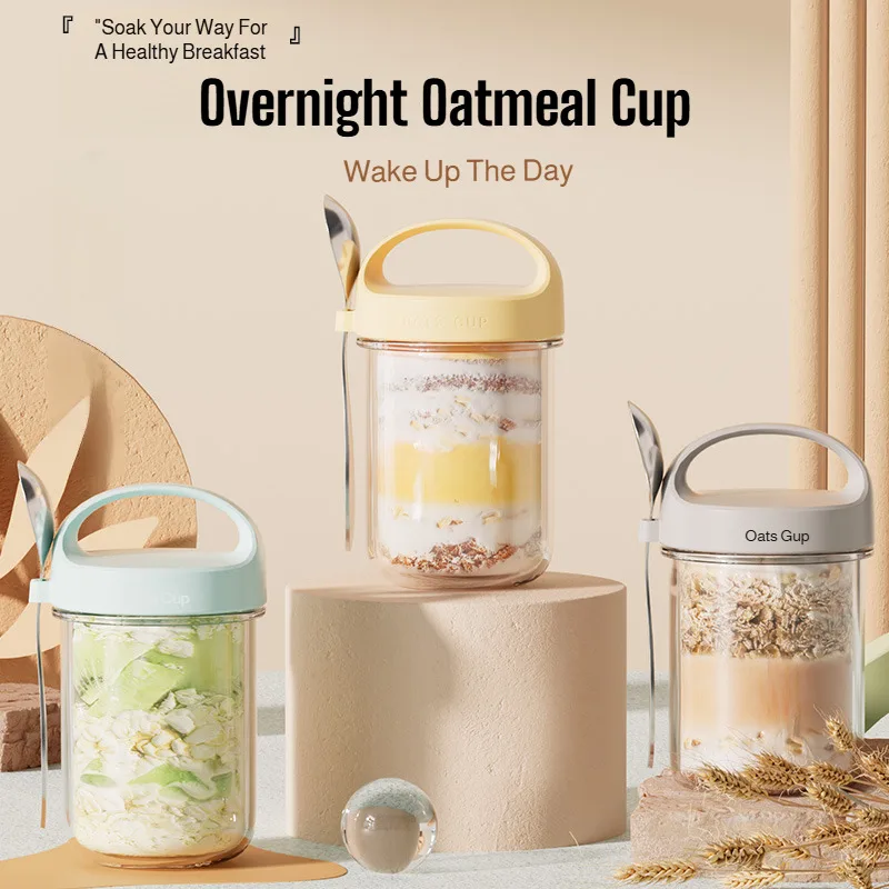 Portable Breakfast Cup Safe Leak-proof Fitness Meal Prep Container for Weight Loss On-the-go Healthy Diet