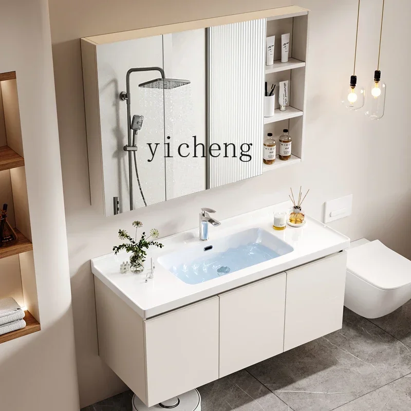 

B1 bathroom cabinet combination ceramic integrated basin toilet hand wash washbasin cabinet washstand