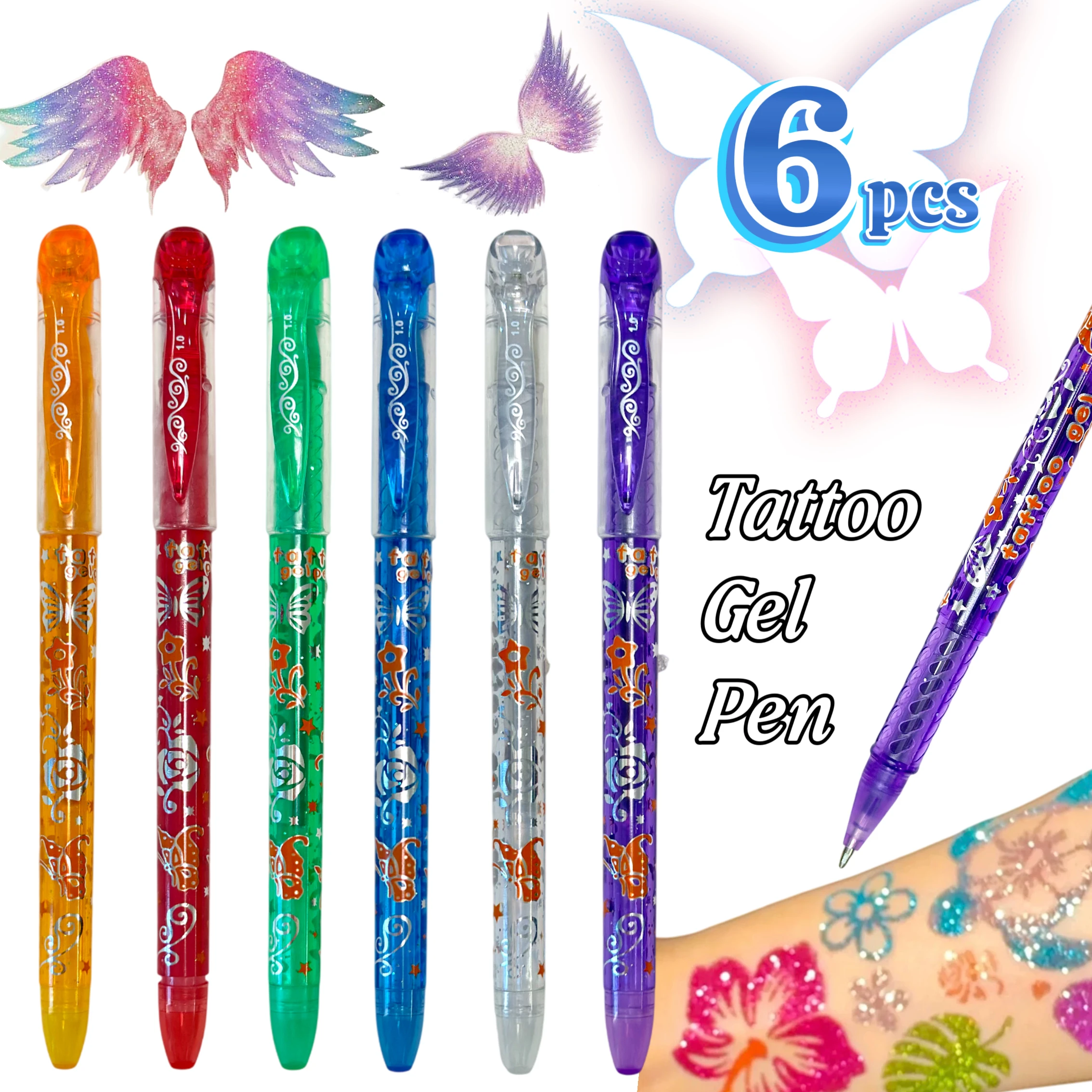 

Temporary Tattoo Pen, Shining Body Painting Pen Detachable Temporary Tattoo Body Marking Pen, long-lasting without shedding