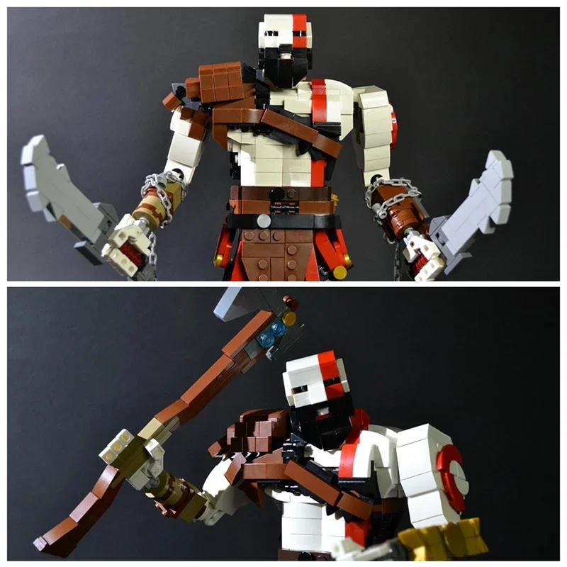 MOC- 192904   Juego clásico Robot de batalla Kratos, conjunto de bloques de construcción Gods Wars Mech Warrior, modelo DIY, rompecabezas para niños, juguetes, regalo de cumpleaños