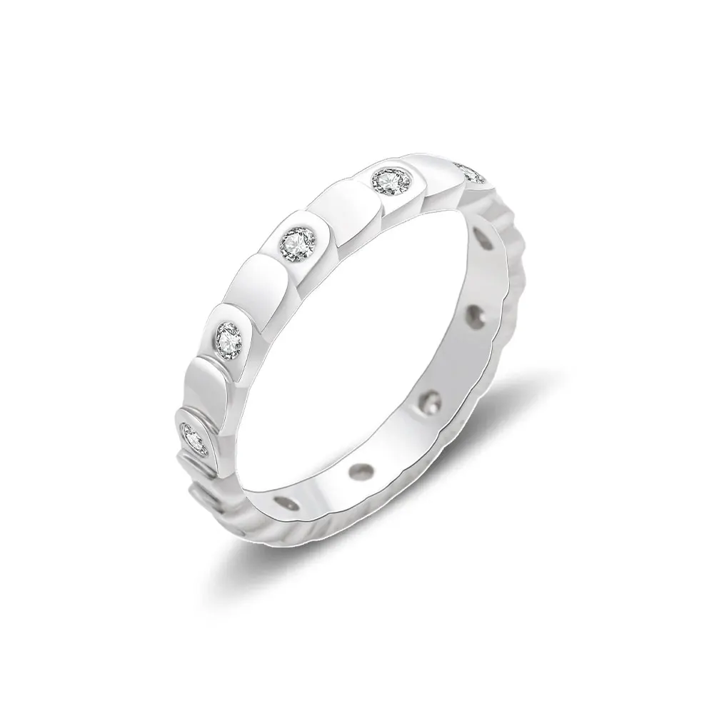 2.0mm D Color Moissanite Wedding Band Ring 925 Sterling Silver 18K Gold Plated Eternity Band Engagement Rings For Women Gift