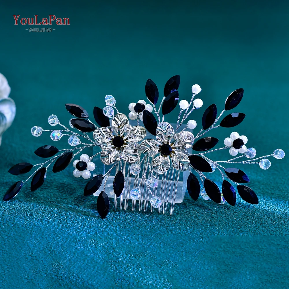 YouLaPan Pearl Headpiece Wedding Bride Rhinestone Hair Comb Bridesmaid Headdress Shiny Hair Ornaments Fashion Headwear HP908