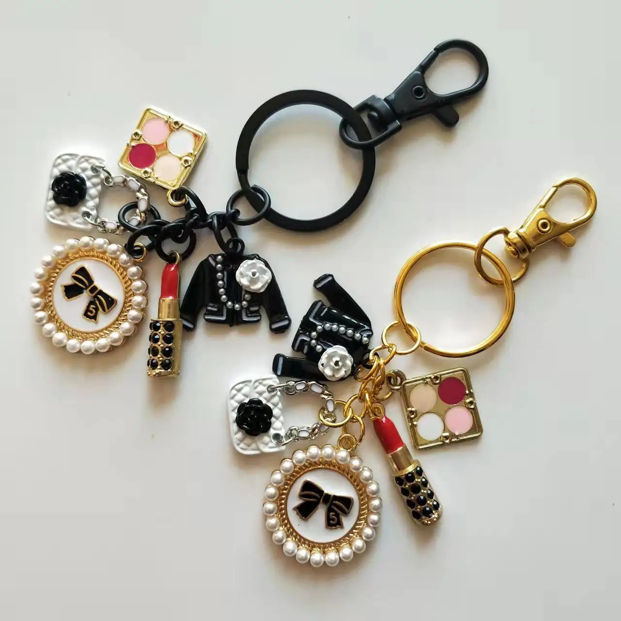 Luxury CC Jewelry Car Key Chains Women Bag Handbag Pendants Plush Keychain Gift Jewelry