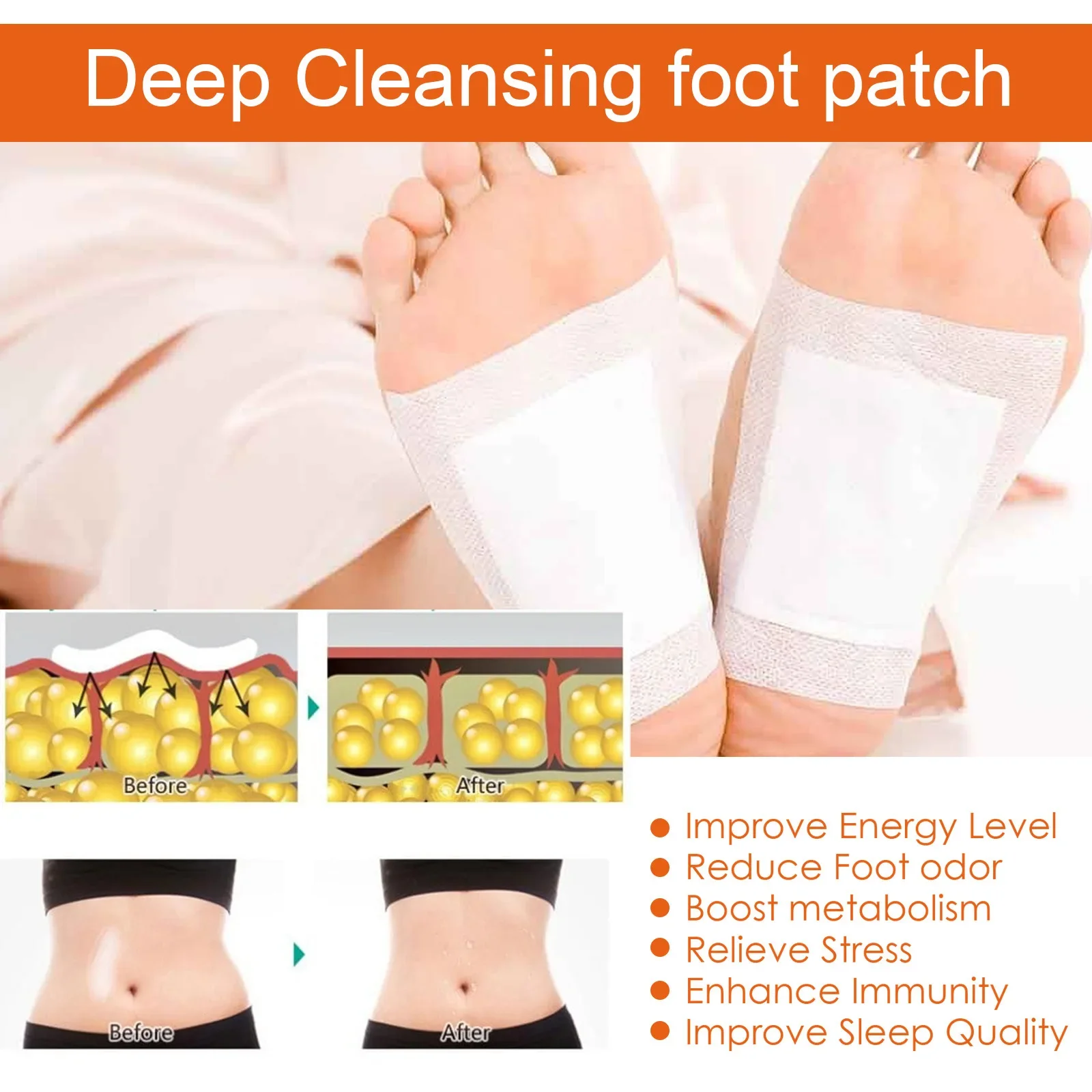 20/10pc Natural Detox Foot Patches Detoxification Body Toxins Cleansing Slimming Stress Relief Feet Pads Beauty Health