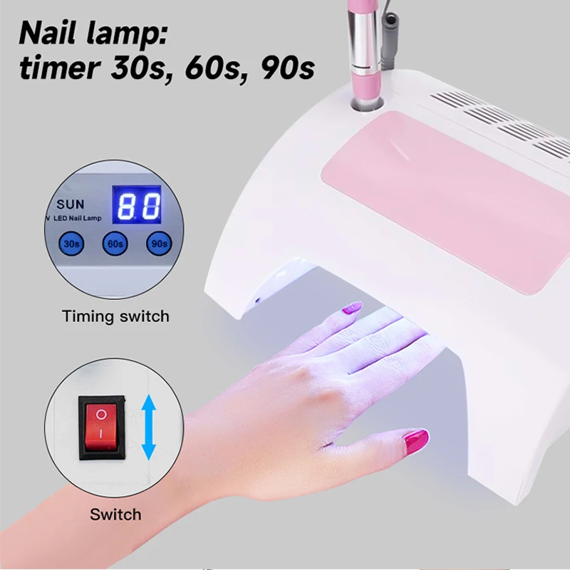 متعددة الوظائف مجفف الأظافر الأشعة فوق البنفسجية آلة مكنسة كهربائية ساندر USB الإضاءة وسادة مسمار العلاج بالضوء آلة أداة إزالة الأظافر